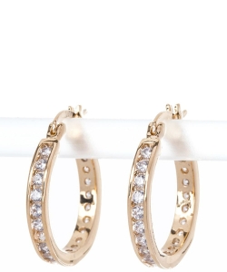 Small CZ Hoop Earrings BA-CZE2055-C GOLD